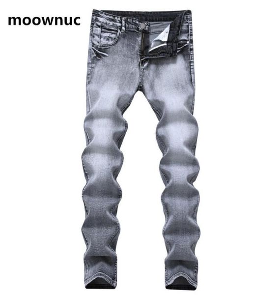 

2020 spring nostalgia style jeans men039s casual elastic slim fit trousers men jeans classic grey denim mens size 28383209050, Blue
