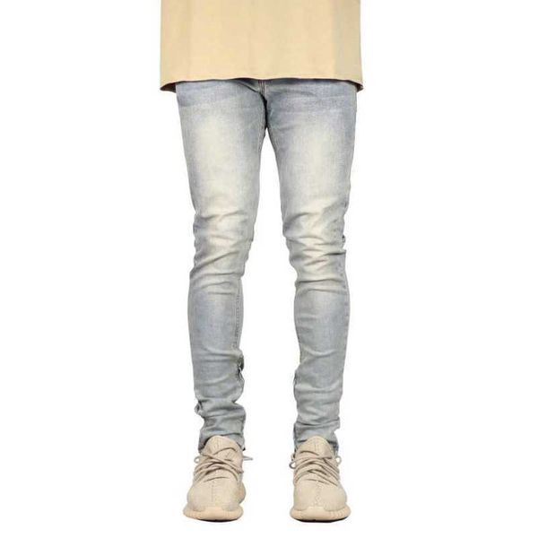 

designer jeans fashionable and trendy jeans with zipper decoration, slim fitting and vintage men's jeans, Blue