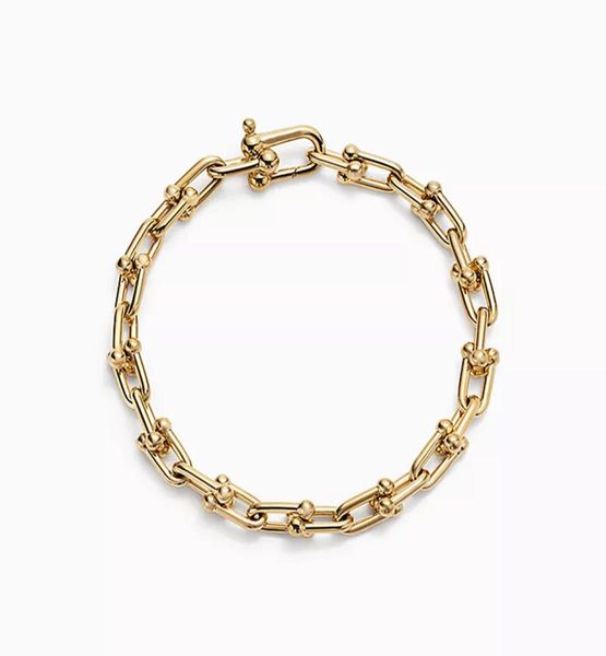 

high 925 silver jewelry men bracelets chunky chain gold rose silver color charm bracelet for women punk link hip hop 17cm 19cm christmas gif, Golden;silver