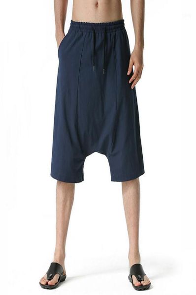 

men039s shorts casual drawstring pockets drop crotch baggy long trousers harem pants retro flying mouse style slacks1593802, White;black