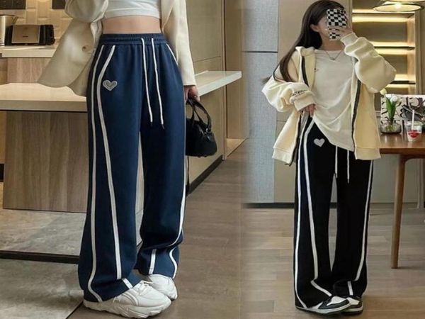 

pants women039s black high waist wide leg pants street wear04735529