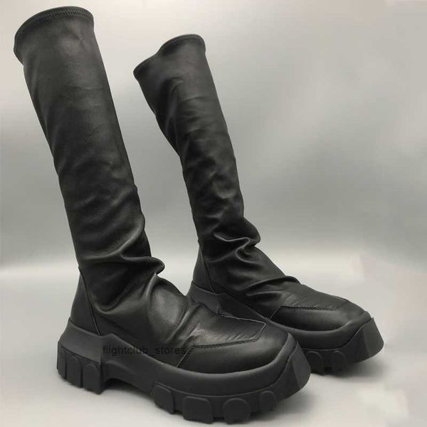 

knee high sports owns high-ownes over owenes male owens luxury slip-on sneakers boot street the women's boots women's ricks shoes, Black