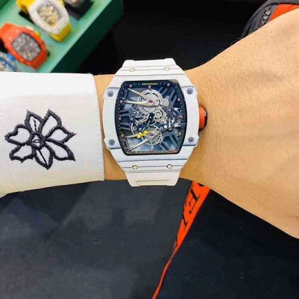 

luxury mens mechanics watches richa wristwatch rm large dial wine barrel type dense bottom carbon fiber luminous fashion full-automatic squa
