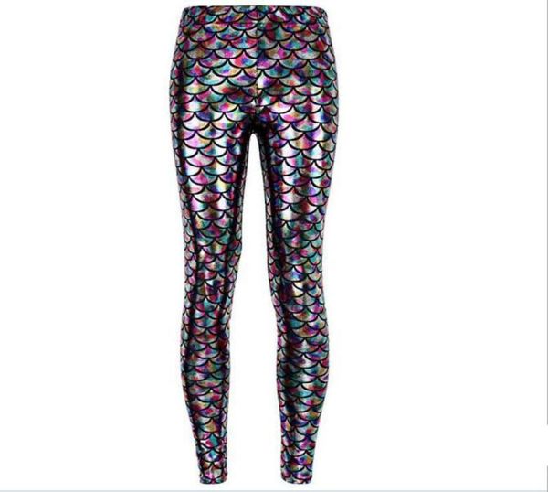 

arrival pants printed women039s leggings mermaid fish scales pattern shiny nine points lw047 womens legging9688529, Black