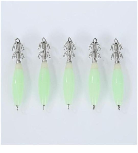 

fishing hooks 5 pcs glow squid jigs hard body luminous hooks artificial bait fishing accessories supplies lures jllilq4094607