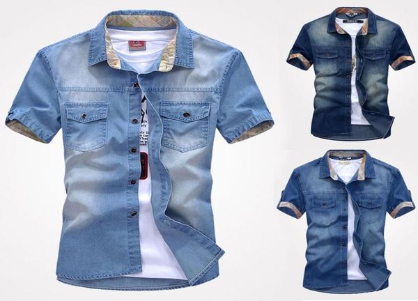 

k75 new fashion men039s jeans casual slim stylish washvintage denim shirts8475213, White;black