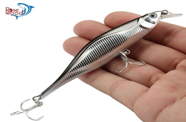 

5pcslot 11cm11g mixed colors abs minnow fishing lure swimbait crankbait rigged with 2pcs high carbon steel sharp treble hooks4097506
