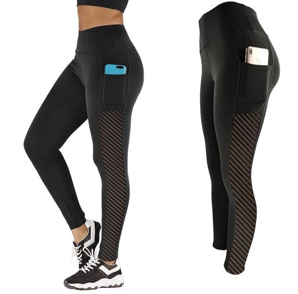 

2020 women leggings pants push up fitness gym leggins running mesh leggins plus size workout pants femme high waist mujer6211776, Black