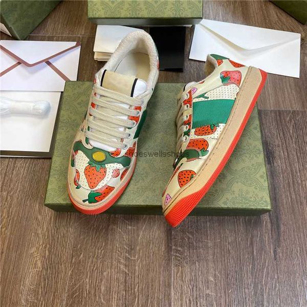 

suede dirty calfskin sneakers luxurys screeners shoes designers men women trainers with box dustbag lace up stripes causal shoe