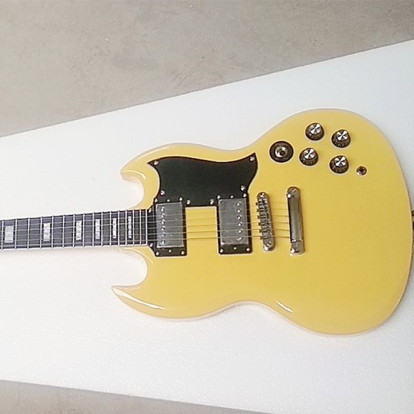 

custom shop sg custom light yellow 6-string solid mahogany electric guitar