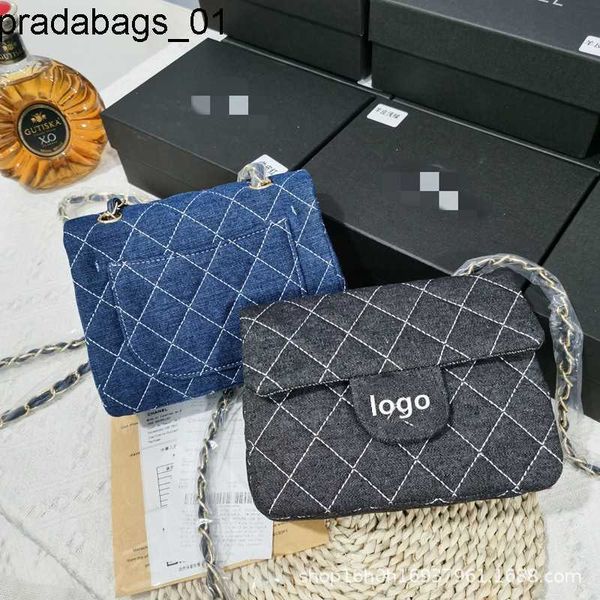 

fashion handbag denim square fat chain shoulder bag rhombus cross messenger bag classic small square bag