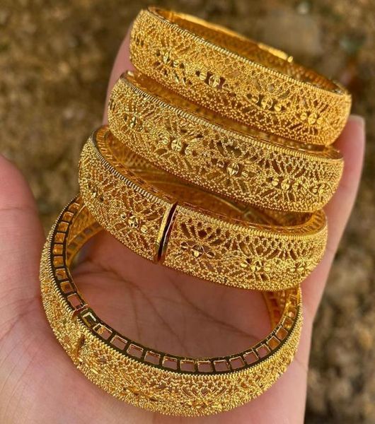 

bangle ethiopian bracelets habesha 24k gold color saudi arabic dubai bangles for women wedding jewelry african gifts6249932, Black