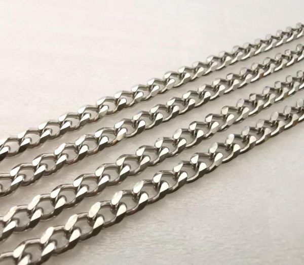 

5pcs lot 5mm8mm 24039039 stainless steel silver shiny curb chain necklace mens fashion cool jewelry gifts shin4914815