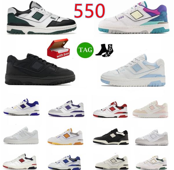 

with box 550 designer running shoes for men women breathable tennis sneakers lace-up running sneakers running shoes low platform sneakers au, Black