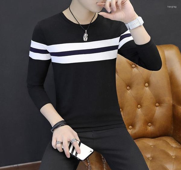 

men039s t shirts shirt men spring and autumn tees crew neck long sleeve tshirt oneck casual black daily5973820, White;black
