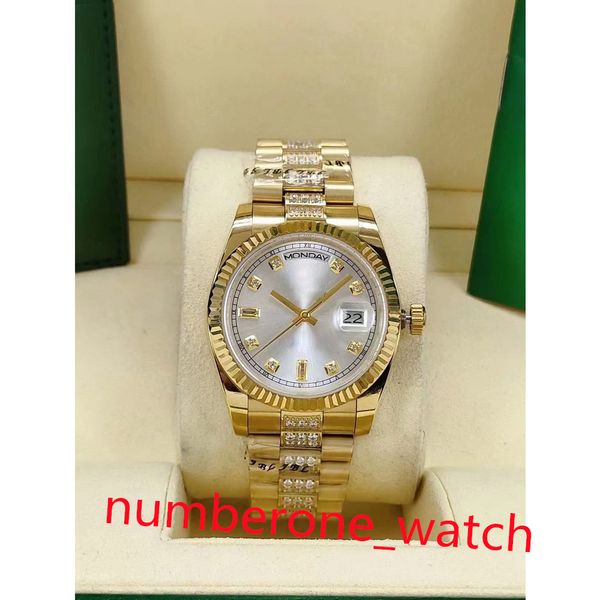 

waterproof diamond watches mens watch automatic watchs moissanite designer watch 40mm 904l stainless steel bracelet sapphire glass wristwatc, Slivery;brown