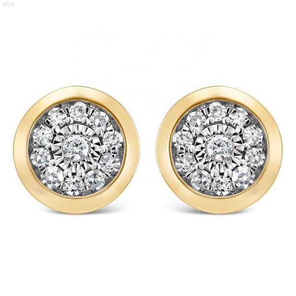 

firstmadam 9kt yellow gold 0.1 carat ladies lab grown diamond studs canada, Golden