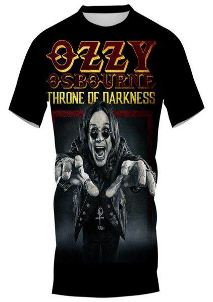 

cloocl 3d printed tshirts rock singer ozzy osbourne diy mens personalized casual clothes slim short sleeve street style shir3239141, White;black