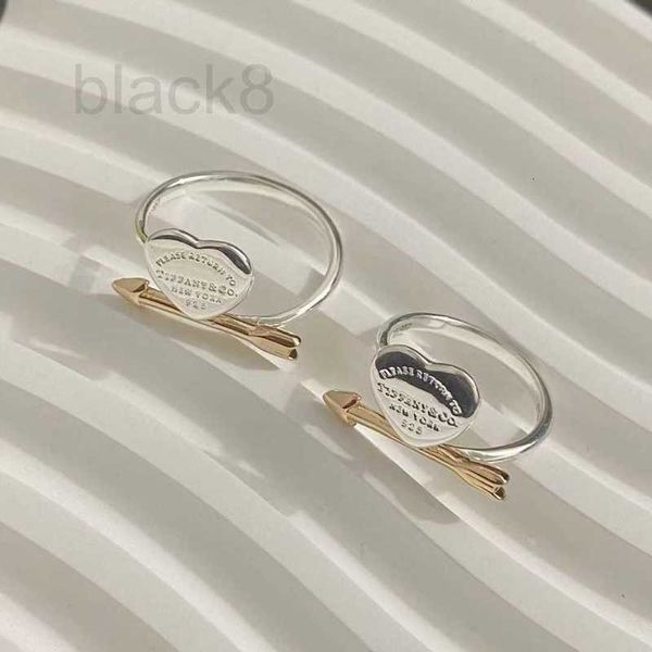 

band rings designer s925 sterling silver love ring fashion versatile korean version casual one arrow heart piercing women's ring er82