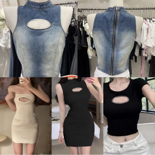 

womens cropped knit tank designer tank dress t-shirt hollow tee womens knits women sleeveless yoga tees vests floral tunic vest street ves, White