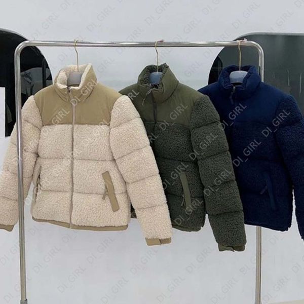 

men plush jacket tech fleece fashion embroidered letter fleece outwear winter warm casual lamb coats women jackets di_girl di_girl, Black;brown