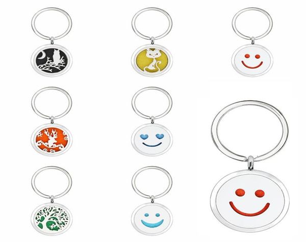 

u13 key ring perfume aromatherapy essential oil diffuser locket key chain alloy 30mm hollow locket key ring with 5pads randomly5486947, Slivery;golden