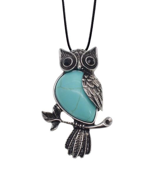 

ladies owl healing pendant necklace men039s spiritual energy gemstone necklace 19quot 12pcs7592353, Silver