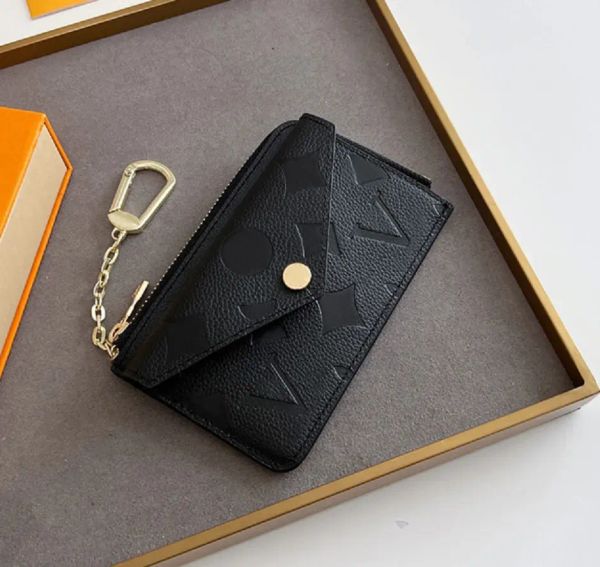

fashion designer wallets luxury recto verso purses high-quality embossed flower letter mens womens credit card holders ladies short money cl, Red;black