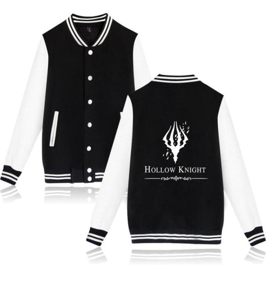 

game hollow knight zipup baseball uniform fleece jacket women men streetwear hip hop long sleeve funny hoodie sweatshirts2323803, Black