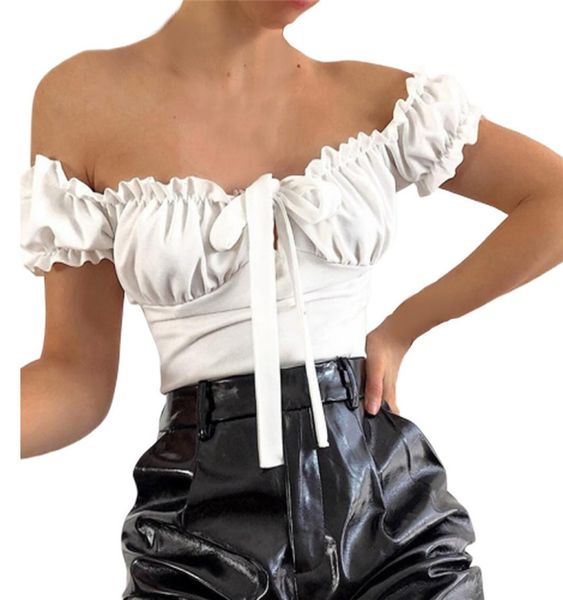 

2019 summer women off shoulder bodysuits solid skinny bodysuits lady shirt pants jumpsuits jun214925122, Black;white