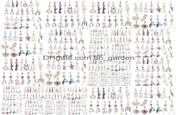 

navel bell button rings wholes 20pcs mix style belly ring body piercing dangle beach jewelry drop delivery dhbe57435570, Silver