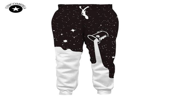 

joggers men sweatpants funny galaxy pouring milk print 3d pants black white color loose casual trousers pantalones hombre cx2006295341617