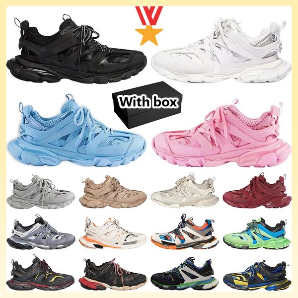 

2023 tech track 1.0 casual shoes designer mens women platform sneakers luxe vintage tracks runners tess.s. gomma leather light blue pink gre, Black