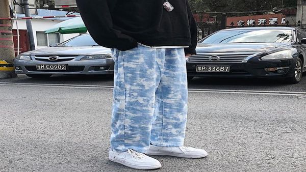 

men tie dye joggers vintage cargo pants korean fashions winter hip hop baggy sweatpants male harajuku trousers5457298, Black
