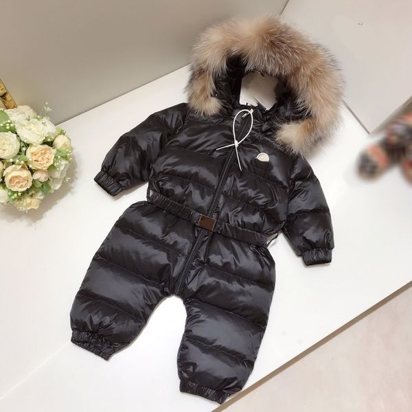 

2023fw winter brand winter down coats baby onesie down coats white goose down filling jackets designer babies fashion winter coats large fur, Blue;gray