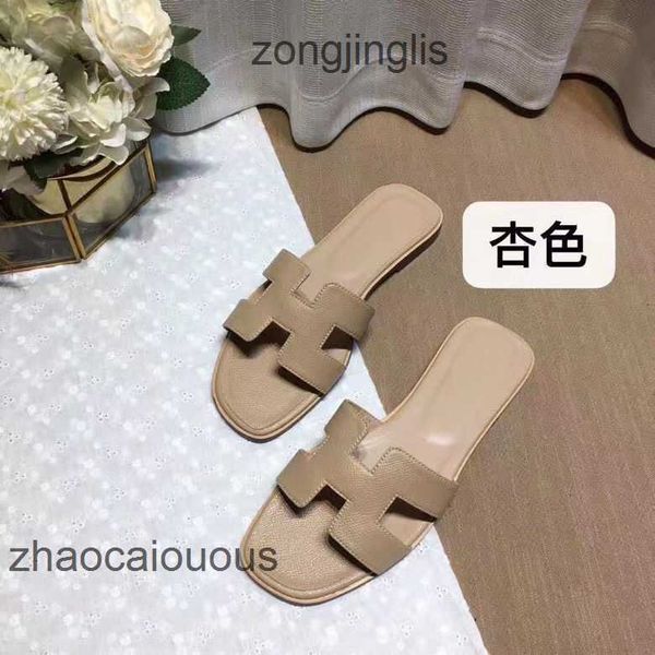 

sandal shoes designer 2023 h oran slippers summer women's slipper bear baida color matching leath flat sandals for tourism litchi patte