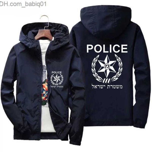 

men's jackets mens outdoor sport israeli police mans israel cops hooded coat windbreaker zipper coat pilot thin parkas clothing jacket, Black;brown