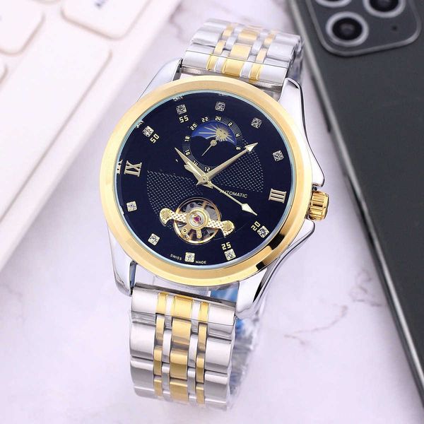 

watches survival bracelets automatic mechanical watch tourbillon fully steel band men's, Silver