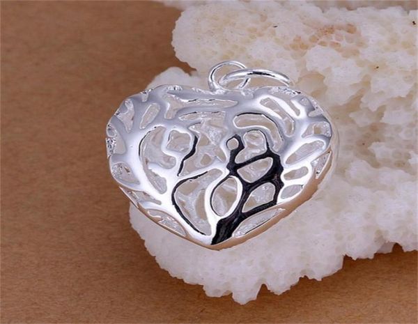 

10pcslot 925 sterling silver plated stereo heart pendant lknspcp01093583956247602