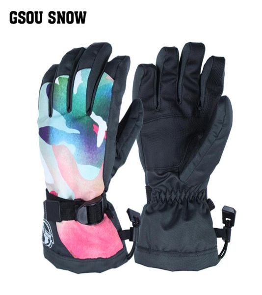 

gsou snow ski gloves women waterproof winter snow snowboard bright color motorcycle riding female skiing snowboarding gloves c18118493345