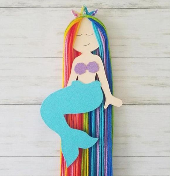 

rainbow mermaid hair bows holder storage belt hairband clips hanging organizer strip holder for girls kids accessories 1pcs7691102, Slivery;white