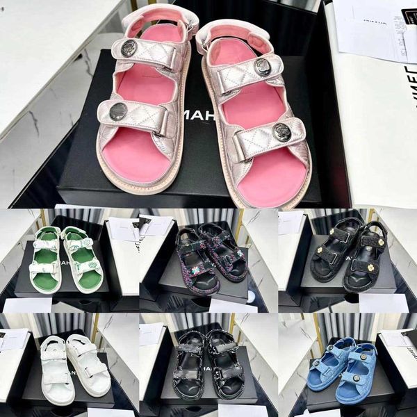 

new fahshion luxury designer slippers slides sandals summer flats real leather platform shoes ladies beach effortlessly stylish slides, Black