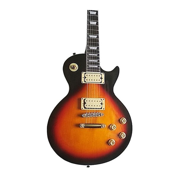 

classic lp standard electric guitar, chrome hardware, flame wood