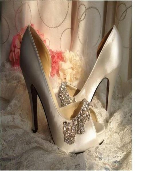 

womens satin rhinestone peep toes platform pumps wedding evening party high heels sandals shoes lady formal dress shoes 3952000, Black