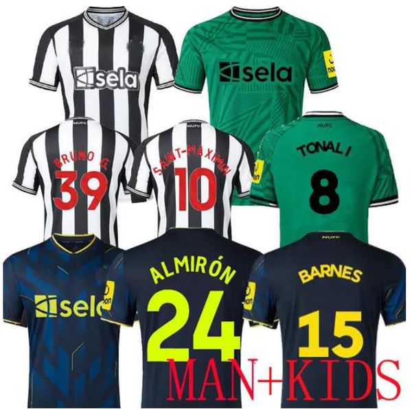 

23/24 soccer jerseys newcastles kids kit 2023 third uniteds tonali 8 football shirt barnes 15 home away special player away bruno g. wilson, Black;yellow