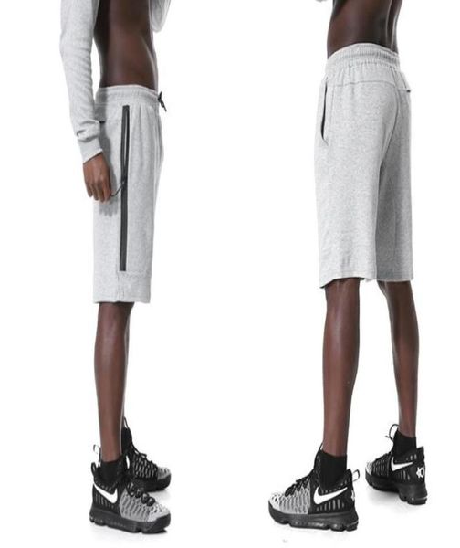 

fleece sport shorts zipper pocket sport pants casual pants grey black sxl5256615, White;black