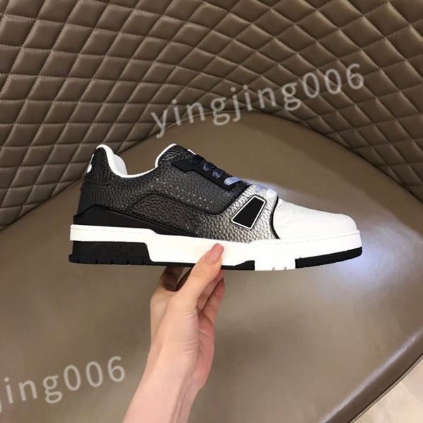 

new shoes for mens woman trainer men sneakers since designer shoes black white blue denim leather casual sneaker size 39-45 rd0631