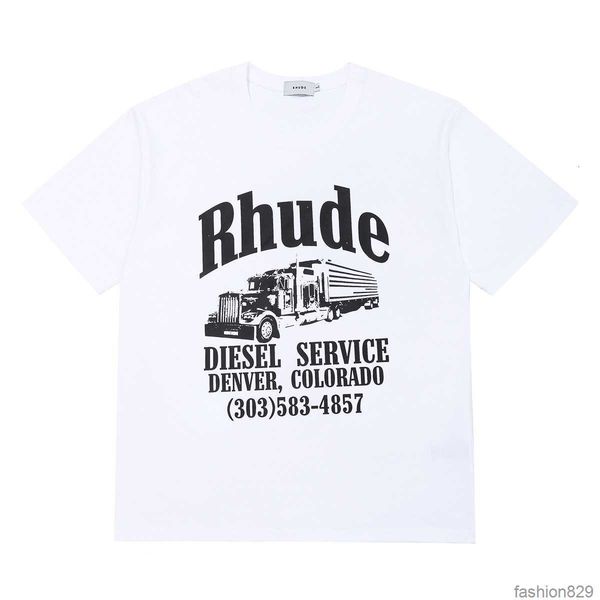

23ss rhude t shirt summer mens t shirt rhude fashion causal men designer short sleeves us size s-xxl, White;black