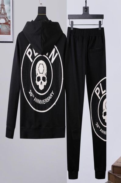 

bear mens hoodie jacket trousers crystal skull tracksuit men hoodies casual tracksuits jogger jackets pants sets sporting suit 741698965081, Gray