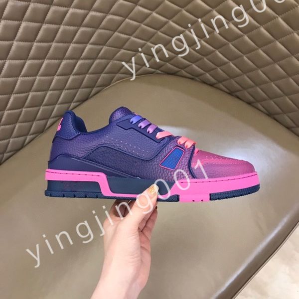 

new luxury casual designer shoes men sneakers classic leather printing chaussures platform skateboarding sneaker rd220632, Black